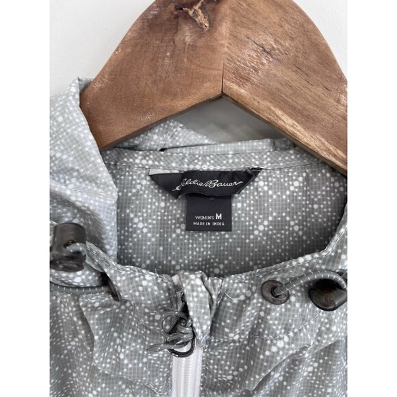 Eddie Bauer Jacket Womens Medium Grey Full Zip Windbreaker Rain Coat Medium - Picture 2 of 8